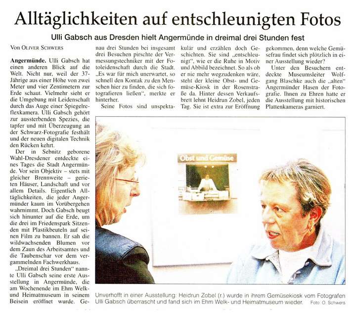 Presserezension Ausstellung in Angermünde